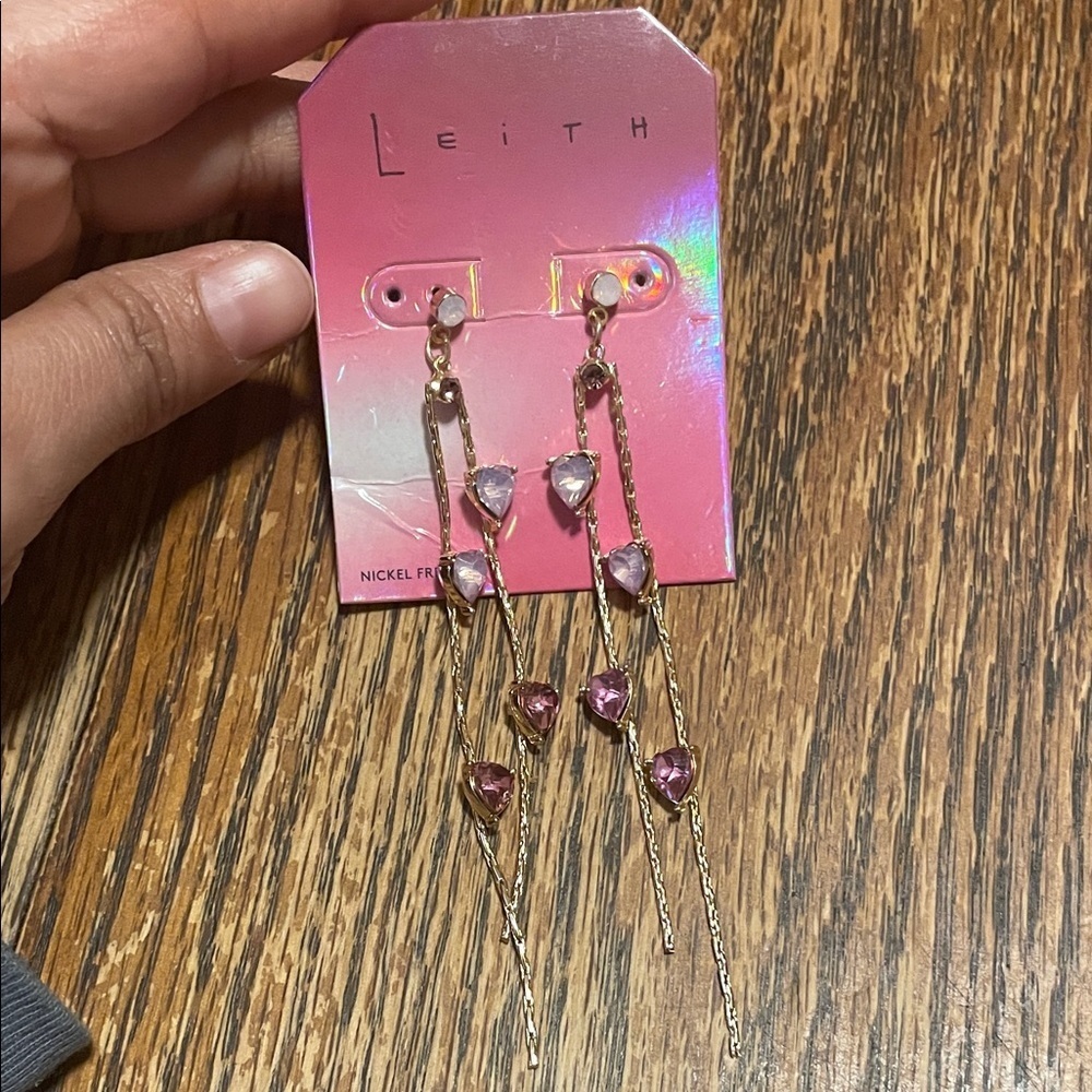 Leith Purple and Gold Chain Earrings
